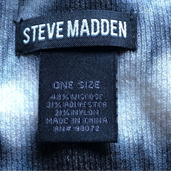 Steve Madden Black Cream And Gray Tie Dye Knit Beanie NWT - Picture 6 of 7